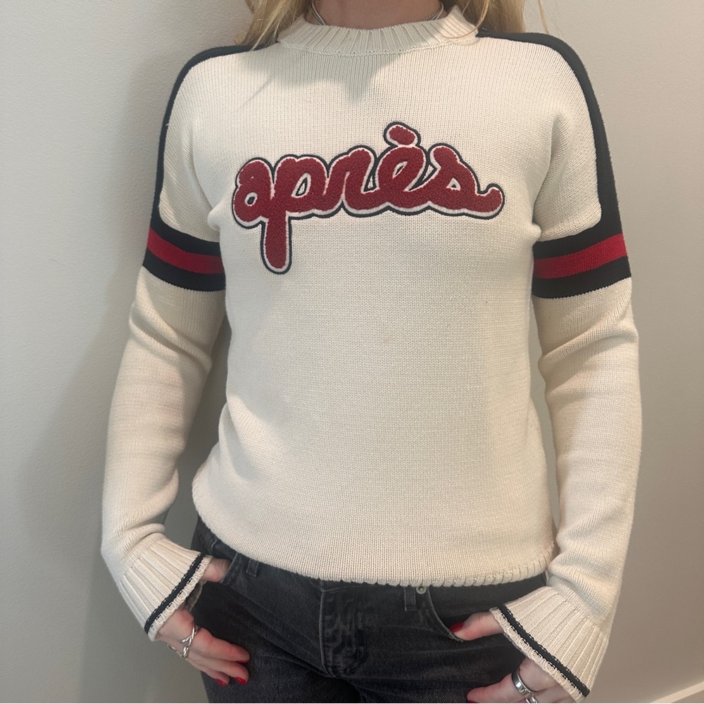 Alp N Rock Cream Sweater with Black and Red Accents